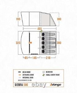 Vango Sierra 500 5-Person Family Tent NEW FOR 2025 FREE P&P