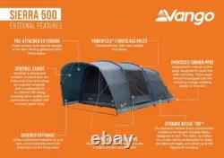 Vango Sierra 500 5 Person Poled Family Camping Tent (Deep Blue)