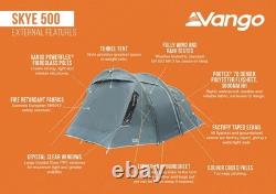 Vango Skye 500 5 Person Tunnel Camping Tent Family Waterproof Green