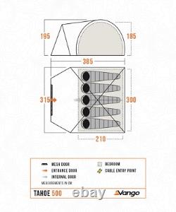 Vango Tahoe 500 Tent 5 Man Dome Tent For Family & Festival Camping Blue 2025