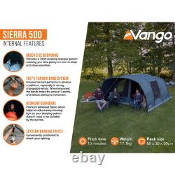 Vango Tent Sierra 500 Tunnel 5-person Poled Family Optional Bedroom Divider