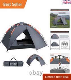Versatile 3-Person Tent with Removable Rainfly & Extended Porches for Comfort