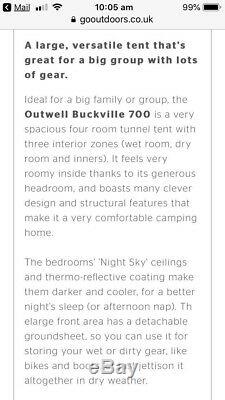 Very large Buckville 700 Family Tent 7/8 man + Buckville Carpet All like new