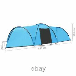 VidaXL Camping Igloo Tent 650cm 8 Person Blue Dome Cabin Hiking Tent Canopy