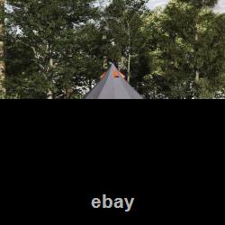 VidaXL Family Tent Tipi Grey and Orange 12-Person Waterproof