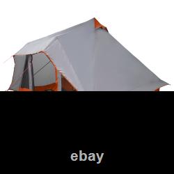 VidaXL Family Tent Tipi Grey and Orange 8-Person Waterproof