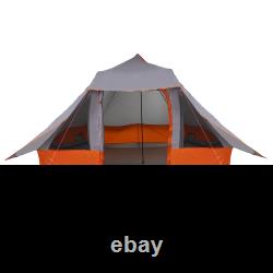 VidaXL Family Tent Tipi Grey and Orange 8-Person Waterproof