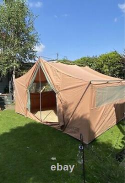 Vintage 1950s large American Vagabond canvas camping tent 6 man event hut space