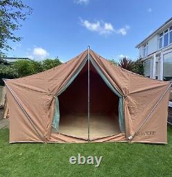 Vintage 1950s large American Vagabond canvas camping tent 6 man event hut space