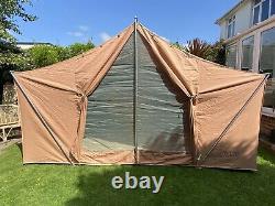 Vintage 1950s large American Vagabond canvas camping tent 6 man event hut space