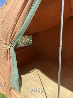Vintage 1950s large American Vagabond canvas camping tent 6 man event hut space