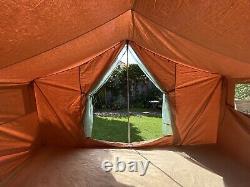 Vintage 1950s large American Vagabond canvas camping tent 6 man event hut space