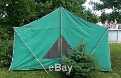 Vintage Canvas Tent Coleman American Heritage Camping 11 x 8 1970s Large Peaked