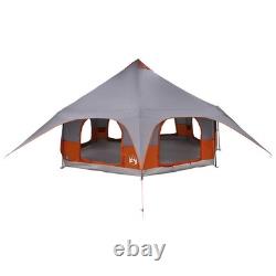 WALPLUS 10 Person Family Tent Grey Orange Waterproof Camping Shelter