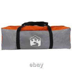WALPLUS 10 Person Family Tent Grey Orange Waterproof Camping Shelter