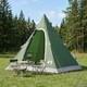 Walplus 3 Person Green Tipi Camping Tent Waterproof Outdoor Shelter