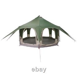 WALPLUS 5 Person Family Tent Green Waterproof PU Coated Camping Dome