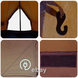 WALPLUS Family Tent Brown 8 Person Polycotton Large Camping Tent