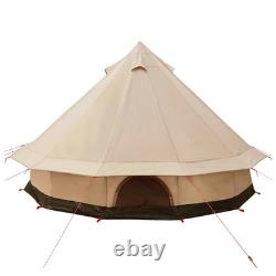 WALPLUS Family Tent Cream 6 Person Polycotton Glamping Outdoor Shelter