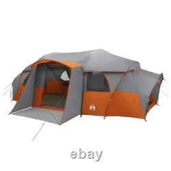 WALPLUS Family Tent Grey Orange 10 Person Rainfly Tunnel Shelter