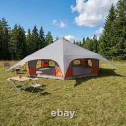 WALPLUS Family Tent Grey Orange 18 Person Large Waterproof Camping Tent