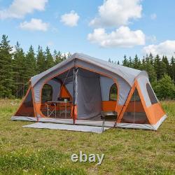 WALPLUS Grey Orange Cabin Tent with Roof 480x273x205cm Outdoor Camping