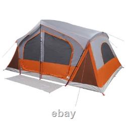 WALPLUS Grey Orange Cabin Tent with Roof 480x273x205cm Outdoor Camping