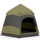Water-resistant 4-person Camping Tent With Mesh Windows & Storage Dark Green