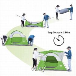 Waterproof 3 Person Camping Tent Quick 5Min Setup Lightweight Dome Green