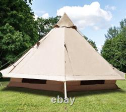 Waterproof 4M Bell Tent Glamping Yurt Tent of 4 Person 3.9m Wide Baralir Bell