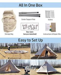 Waterproof 4M Bell Tent Glamping Yurt Tent of 4 Person 3.9m Wide Baralir Bell