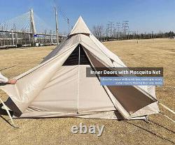 Waterproof 4M Bell Tent Glamping Yurt Tent of 4 Person 3.9m Wide Baralir Bell