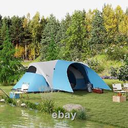 Waterproof Camping Tent with Porch & Sewn Groundsheet Blue 3000mm