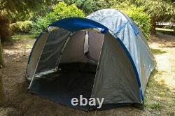 Waterproof Tent for 4 People, Family Tent Camping Ten Blue Holiday Tent Large