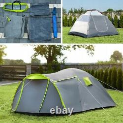 Waterproof Tent for 4 People, Family Tent Camping Ten Green Holiday Tent Large