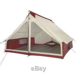 Wenzel Ivanhoe 6-Person Red Plaid Tribute Tent, 90 sq. Ft, 74 in. H, Red Plaid