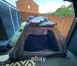 Yafaca Pop Up Camping Tent Grey/Red, 1 Door 2 Windows, Carrying Case