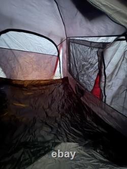 Yafaca Pop Up Camping Tent Grey/Red, 1 Door 2 Windows, Carrying Case