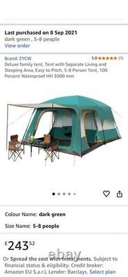 ZYCW Family Camping Tent 5-8 Person Waterproof Festival Hiking Tent