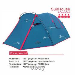 2-6 Personnes Large Waterproof Automatic Portable Outdoor Popup Tente Camping Randonnée
