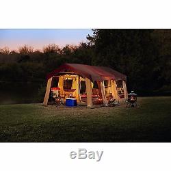20x10 'nouveau Camping Brun Instant Family Cabin 2 Room Large Tent 10 Personnes Étanche
