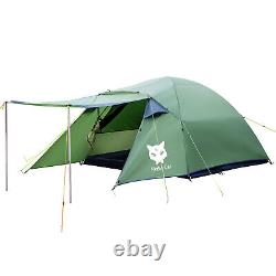 3-4 Person Camping Tente Étanche Famille Grandes Tente Double-layer Avecfront Porch
