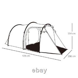 3-4 Personne Camping En Famille Tente 2 Chambre Waterproof Festival De Randonnée Tunnel Porch