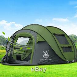 3-4 Personne Man Famille Tente Instantanée Pop Up Tente Respirant Camping En Plein Air Randonnée