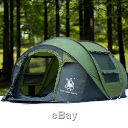 3-4 Personne Man Famille Tente Instantanée Pop Up Tente Respirant Camping En Plein Air Randonnée