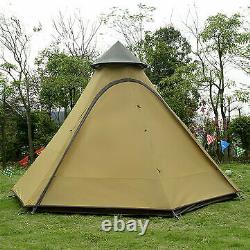 3-4 Personnes Tente Indienne Bell Tepee Style Pyramide Et Grande Toile De Soleil Canopy