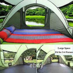 3-4person Man Family Instant Pop Up Tent Respirant Camping En Plein Air Randonnée Vert