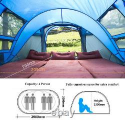 34 Homme Tente De Famille Instant Pop Up Tente Respirant Camping De Plein Air Randonnée @