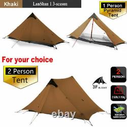 3f Lanshan 2 Ultraléger 1/2 Person Wild Camping Tente Légère 3-4 Saison Tente