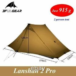 3f Lanshan 2pro Outdoor 2 Person Ultralight Wild Camping Tente 3 Saison 20d Khaki